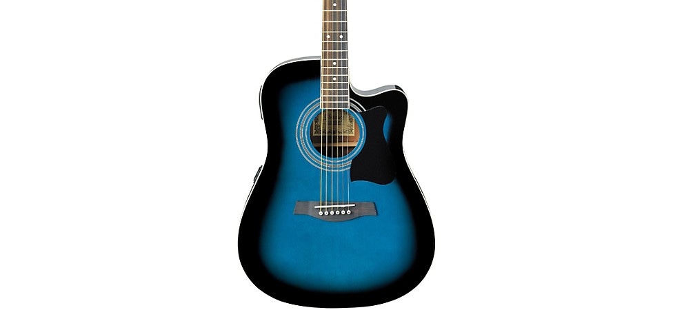 Ibanez V70CE Dreadnought Acoustic-Electric Guitar Transparent Blue