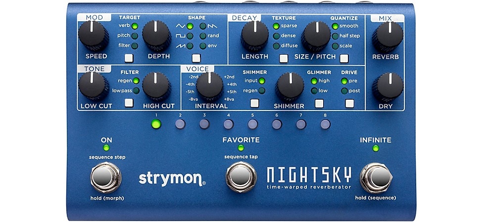 Strymon NightSky Time-Warped Reverberator Front Panel