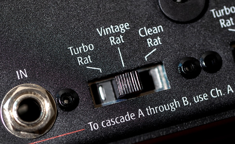ProCo Deucetone RAT Mode Switches on Rear Panel