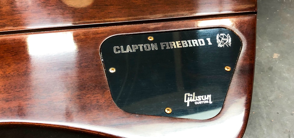 The back plate of the Gibson Custom Eric Clapton 1964 Firebird I