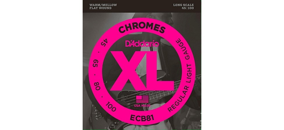 D'Addario ECB81XL  Chromes Flatwound Bass Strings
