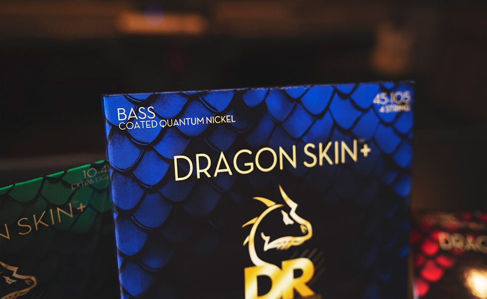 DR Dragon Skin+ Coated Quantum Nickel Bass Guitar Strings (45-105)