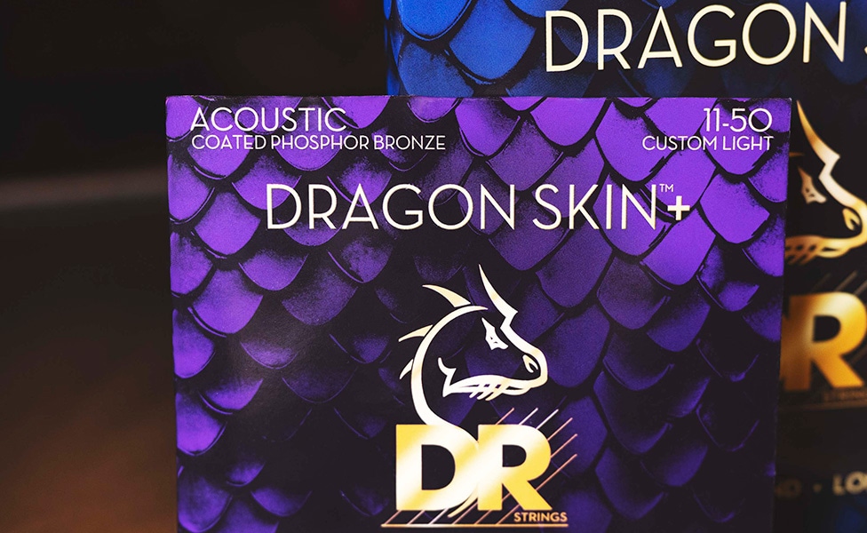 DR Dragon Skin+ Coated Phosphor Bronze Acoustic Guitar Strings (11-50)