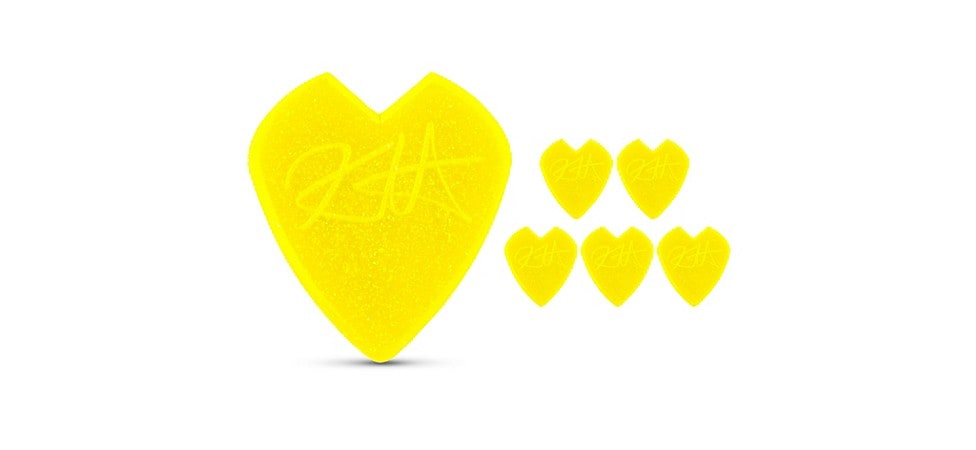 Dunlop Kirk Hammett Jazz III Yellow Glitter Guitar Pick 1.35mm 6 Pack