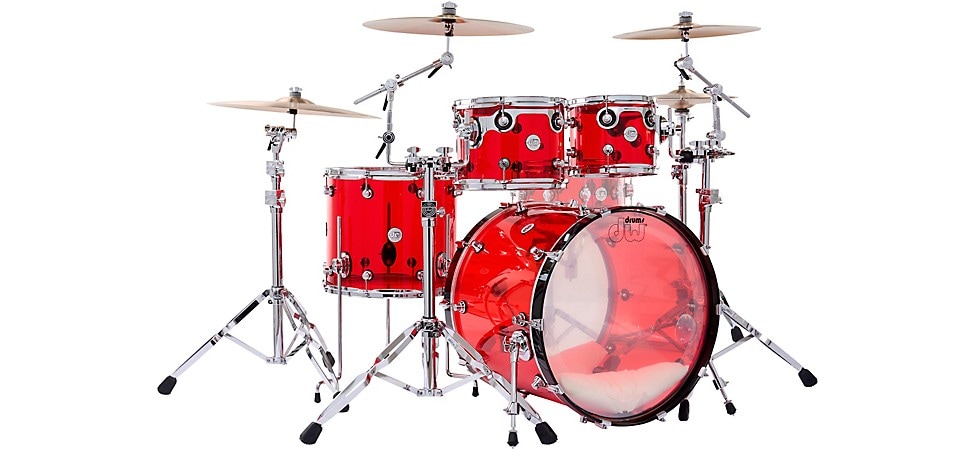 DW Design Series Acrylic 4-Piece Shell Pack in Ruby Glass