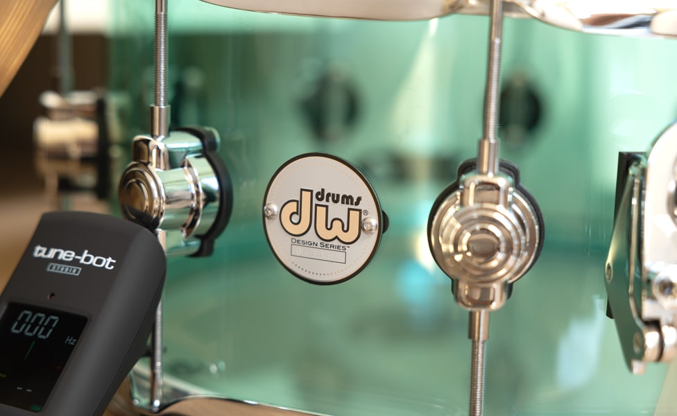 DW Design Series Acrylic Snare Drum in Sea Glass