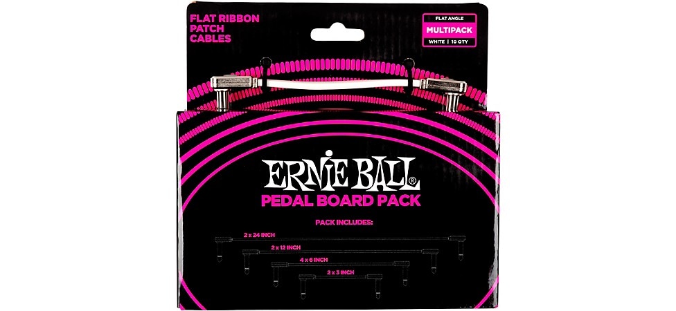 Ernie Ball Flat Ribbon Patch Cables Pedalboard Kit