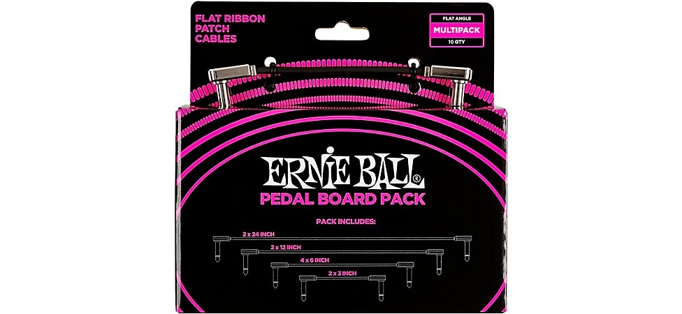 Ernie Ball Flat Ribbon Patch Cables Pedalboard Multipack