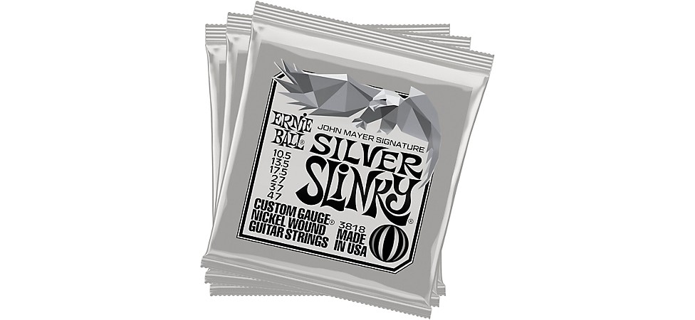 Ernie Ball John Mayer Silver Slinky Electric Guitar Strings 3-Pack