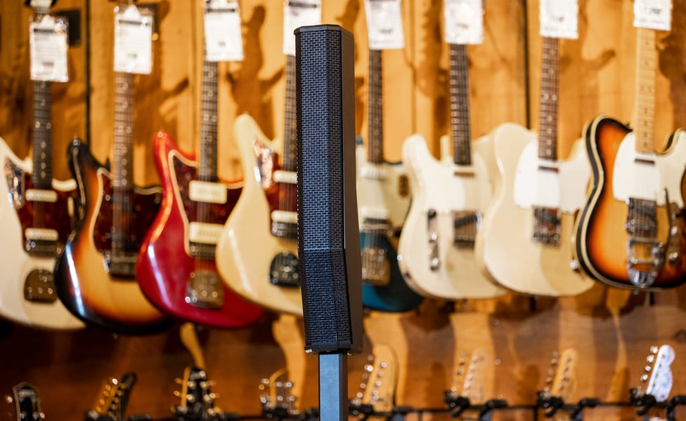 Electro-Voice EVOLVE 30M Portable Line Array System on-stage at Guitar Center Hollywood