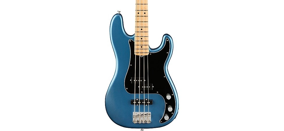 Fender American Performer Precision Bass with Maple Fingerboard in Satin Lake Placid Blue