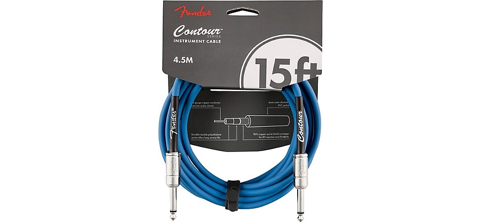 Fender Contour Cable 15' in Lake Placid Blue