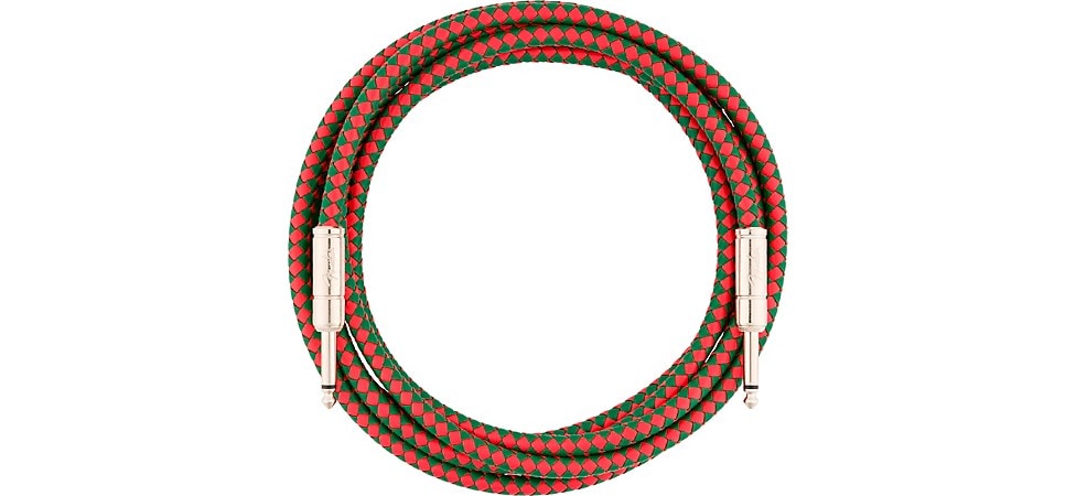 Fender Pro 10' Checkerboard Instrument Cable Red/Green