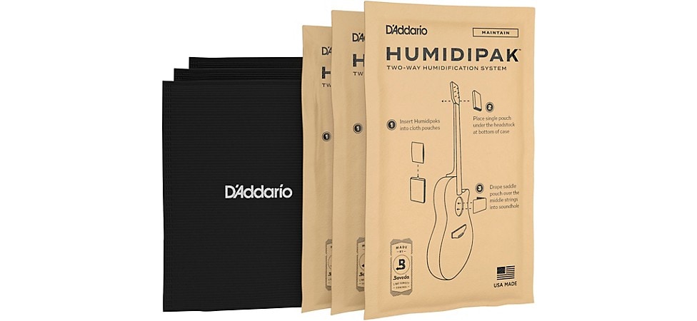 D'Addario Humidipak Two-Way Humidification System Black