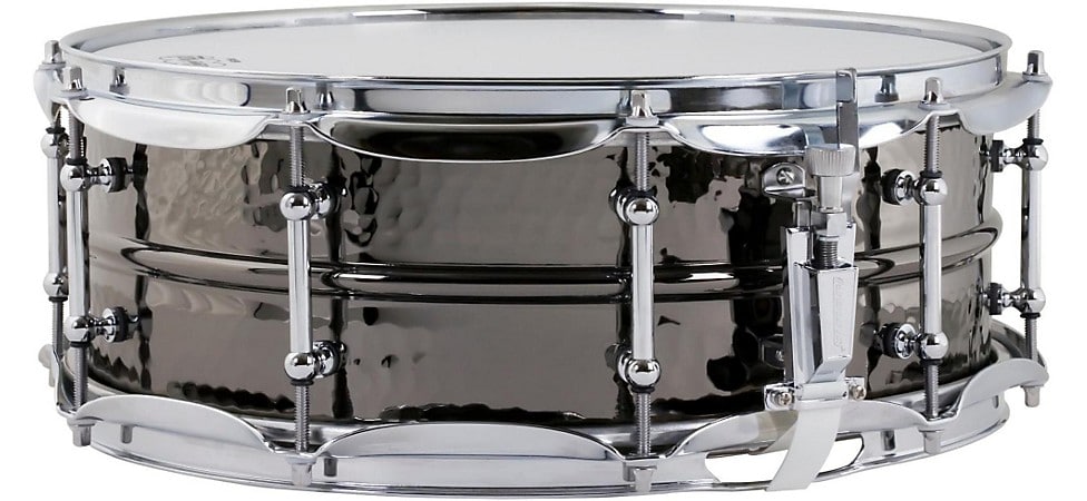 Ludwig Hand Hammered Black Beauty Snare Drum with Tube Style Lugs 14 x 5 in.