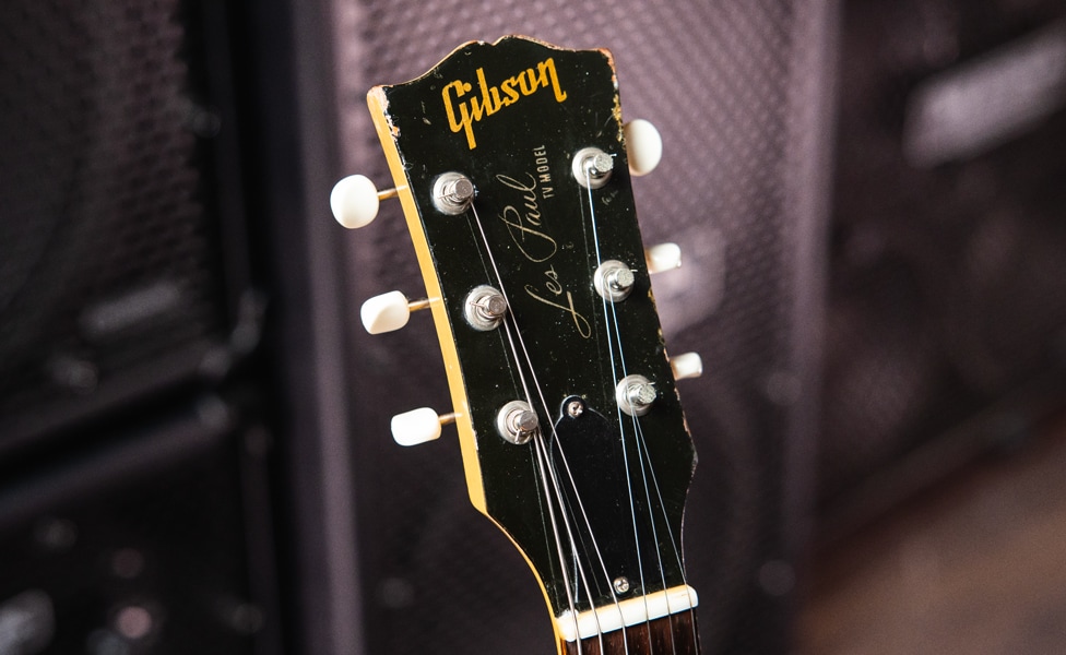 1957 Gibson Les Paul Junior Headstock in TV Yellow