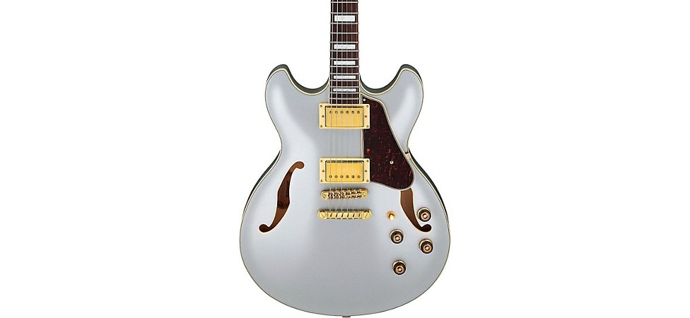 Ibanez Artcore AS73G Semi-Hollow Electric Guitar in Moonstone Silver Flat