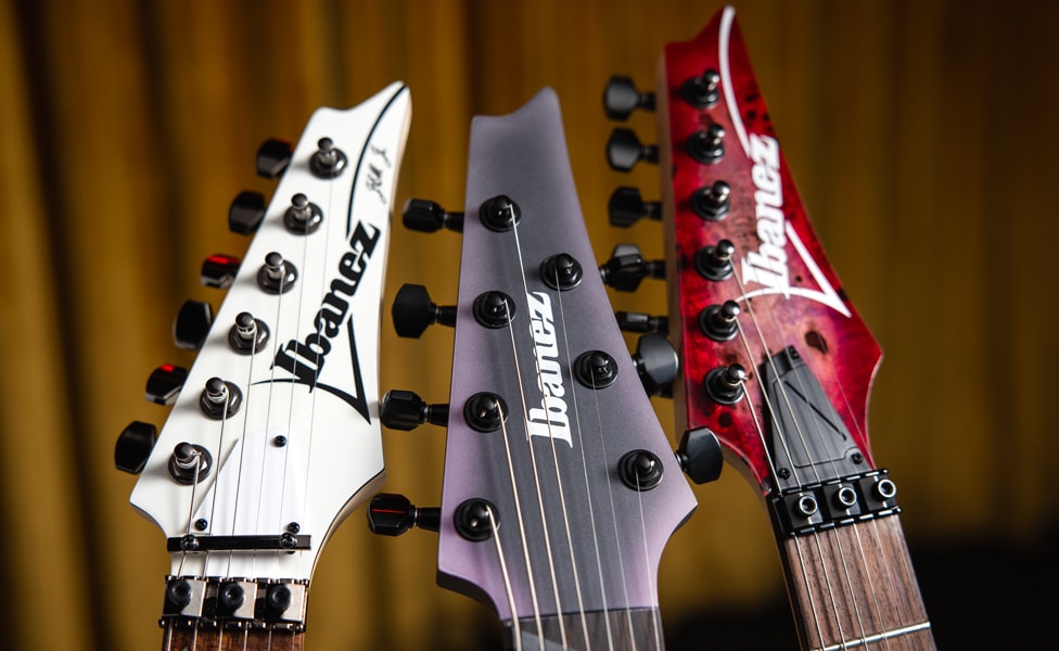 Ibanez JEMJR, RGD71ALMS and RG470PB Headstocks