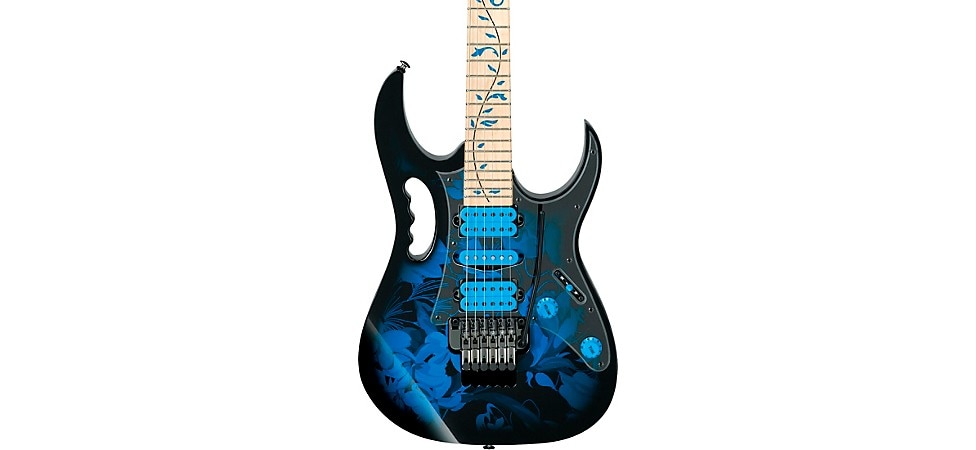 Ibanez JEM77P Steve Vai Signature JEM Premium Series Electric Guitar in Blue Floral