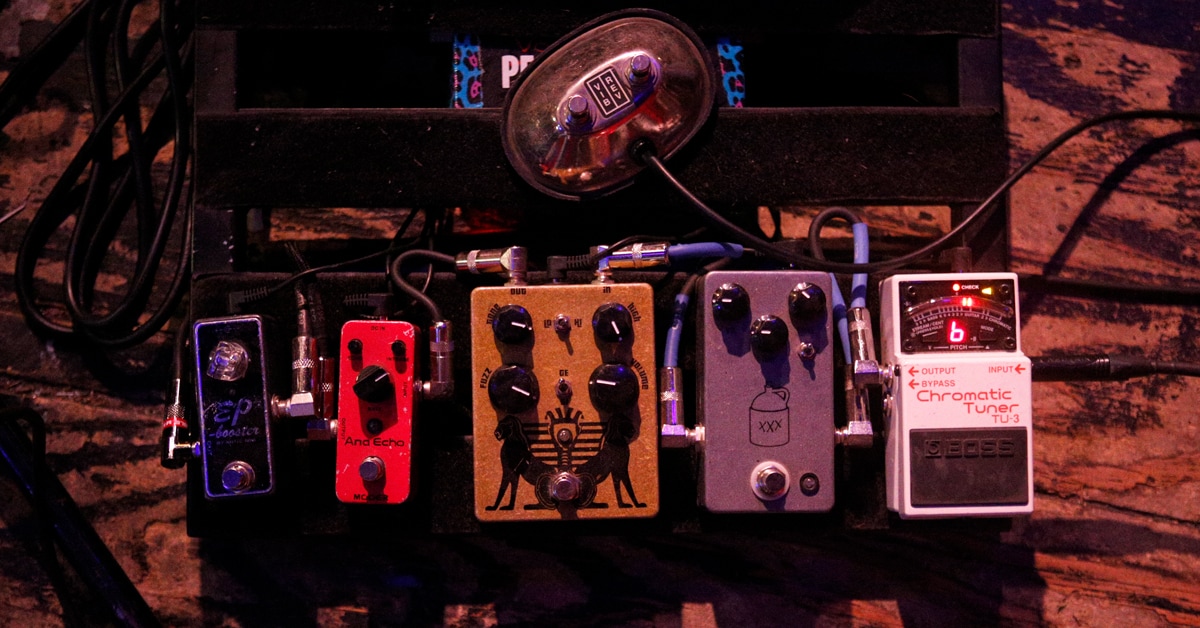 Rebecca Lovell's Pedal Board'