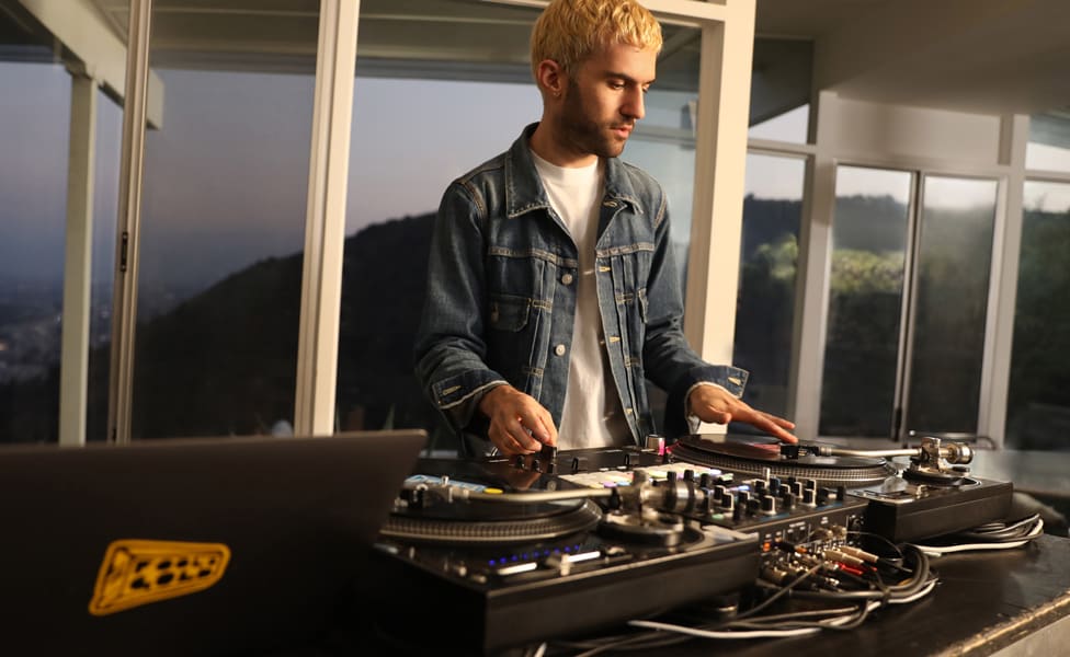 A-Trak DJ'ing outside