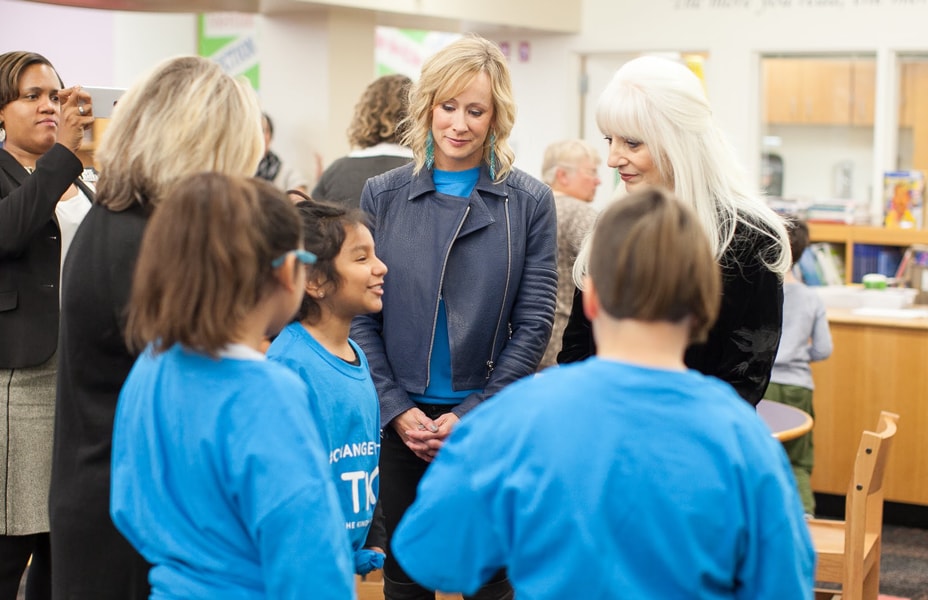 Cynthia Germanotta of Born This Way Foundation at a school event
