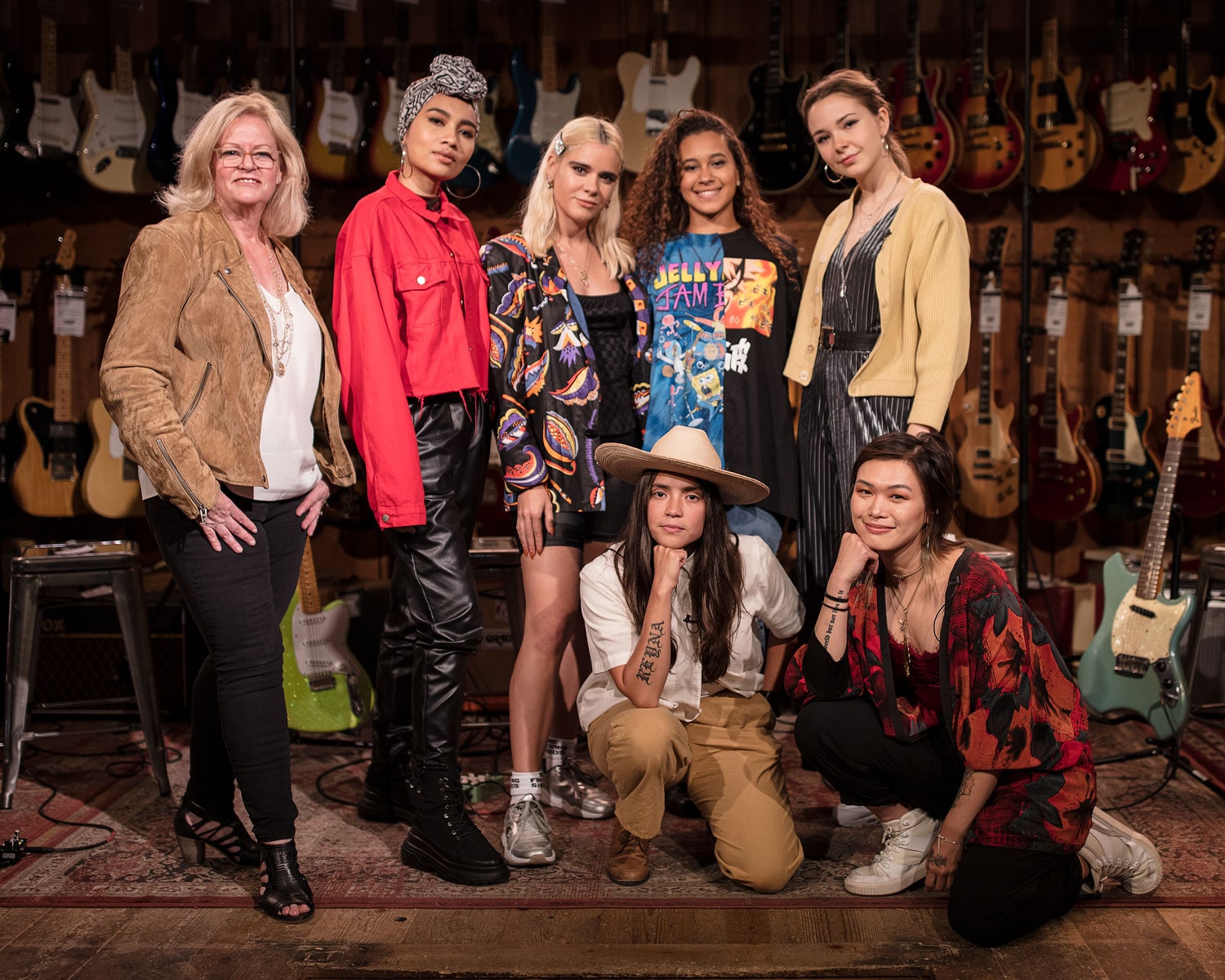 Guitar Center CMO Jeannine D'Daddario and the Shre Shreds Panel at Guitar Center Hollywood