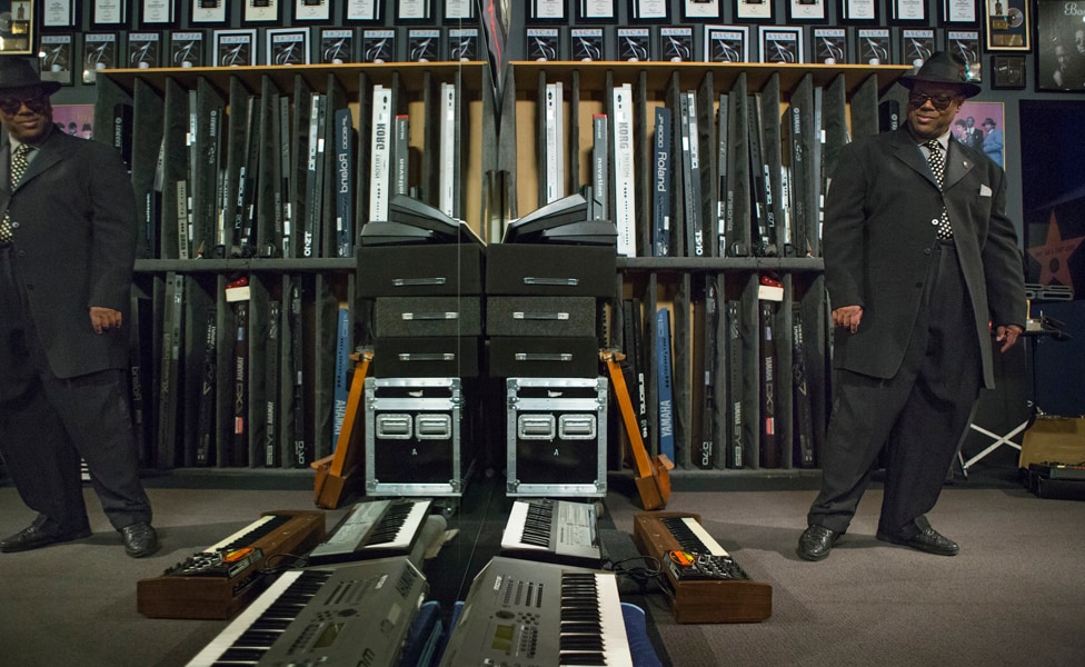 Jimmy Jam shows off their warehouse full of vintage synths and keyboards