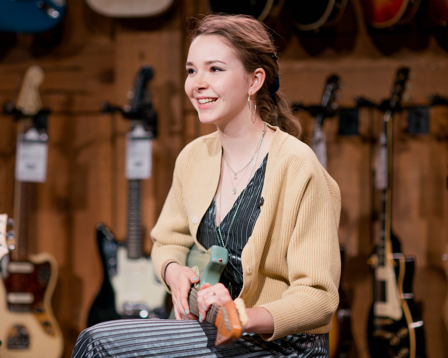 Guitarist Lydia Night at the Guitar Center x She Shreds Panel at Guitar Center Hollywood