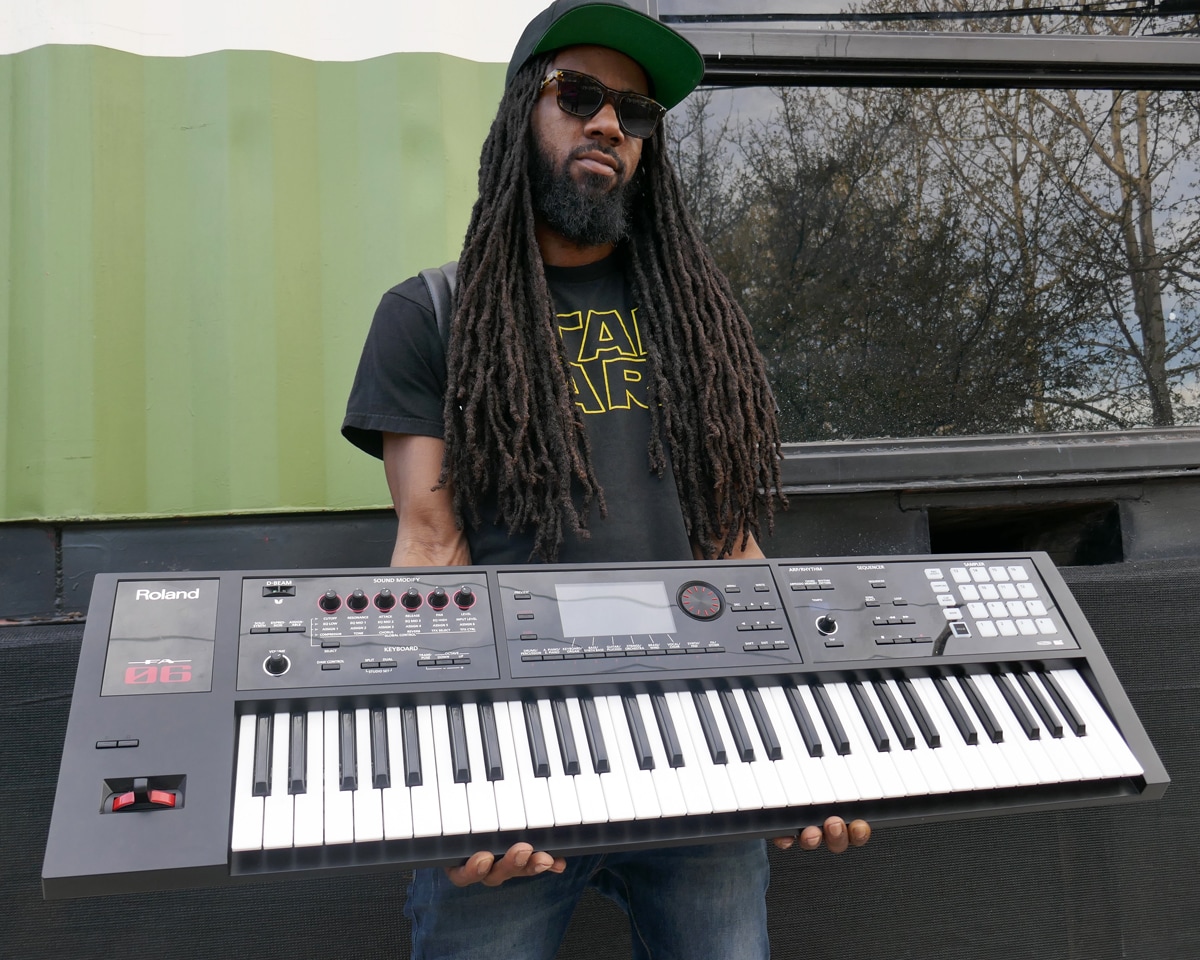 Norman of Tank and the Bangas' Roland FA-06 Synthesizer