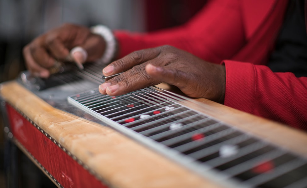 Robert Randolph and his signature pedal steel guitar