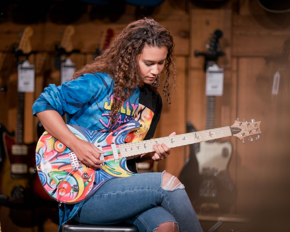 Francesca Simone at the Guitar Center x She Shreds Panel at Guitar Center Hollywood
