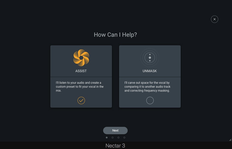 Izotope Nectar 3 Plus Vocal Assistant Menu