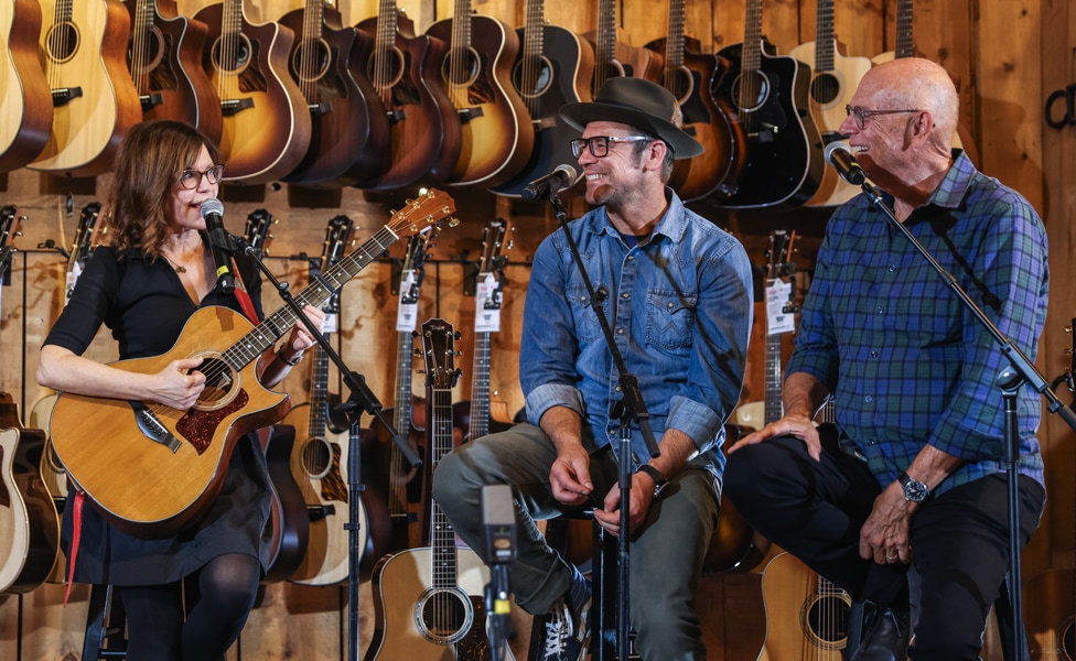Lisa Loeb, Andy Powers and Bob Taylor On-stage at Guitar Center Hollywood