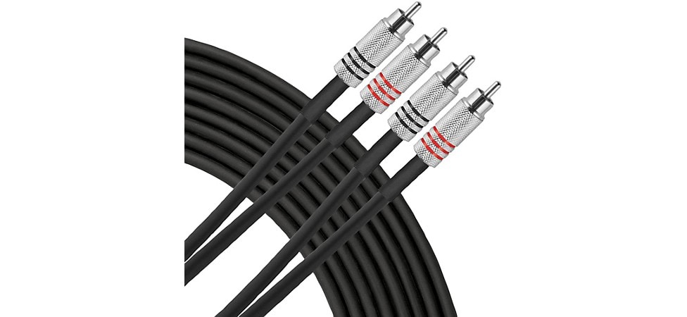 Livewire Advantage Interconnect Dual Cable RCA Male to RCA Male 10 ft. Black