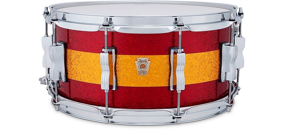 Ludwig Classic Maple Snare Drum Red/Gold Tri-Band 14x6.5in