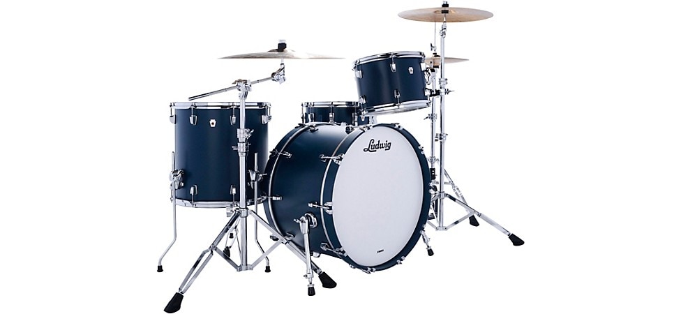 Ludwig Heritage Cherry 3-Piece Shell Pack with 22" Bass Drum in Resolute Blue