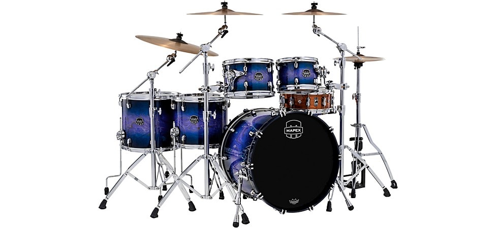 Mapex Saturn VI Studioease 5-Piece Shell Pack with 22" Bass Drum in Cobalt Burst
