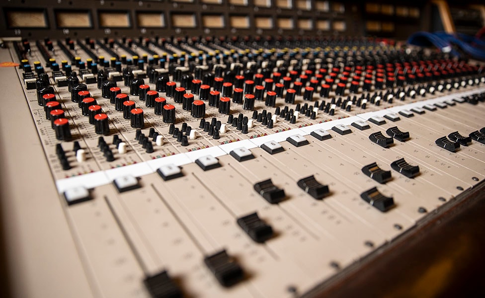 A vintage MCI 428B Console at 64Sound in Los Angeles, CA