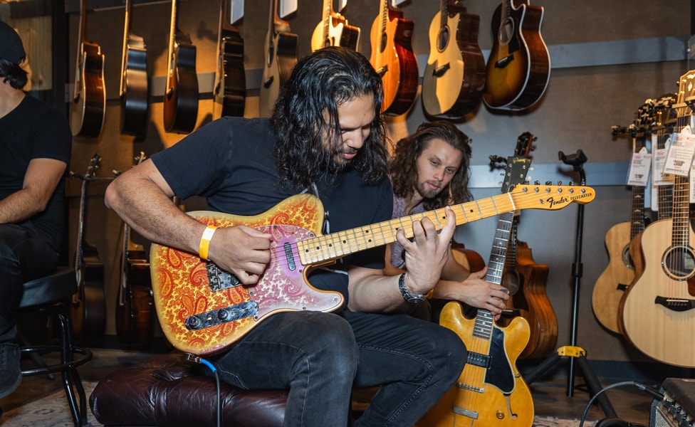 Misha Mansoor Playing 1968 Paisley Telecaster at Guitar Center Hollywood