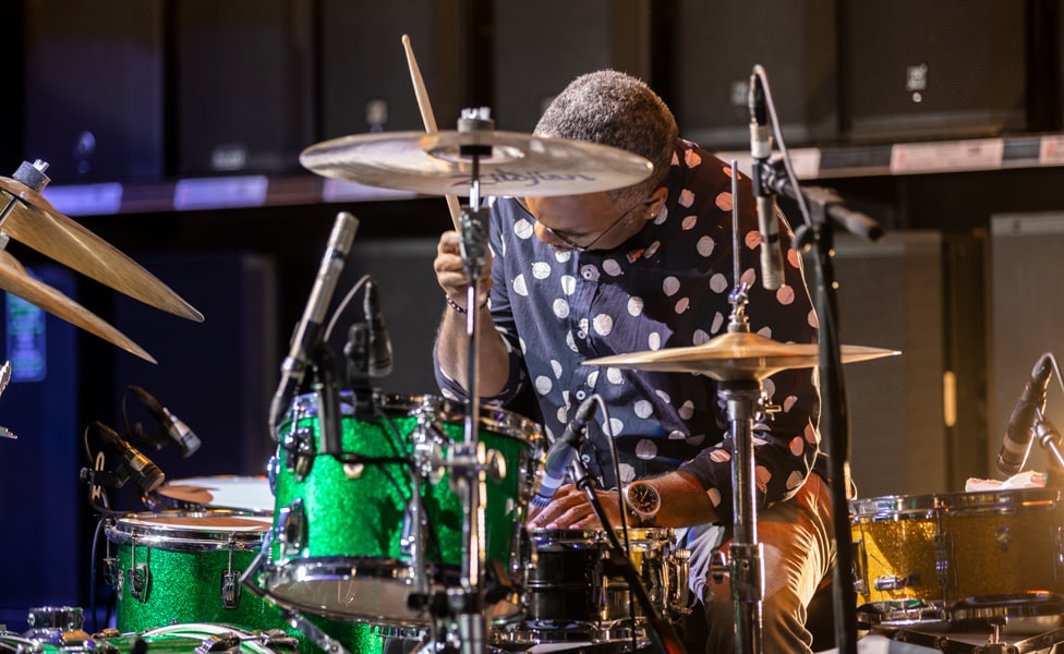 Nate Smith Playing Ludwig Drum Kit On-stage at Guitar Center Hollywood