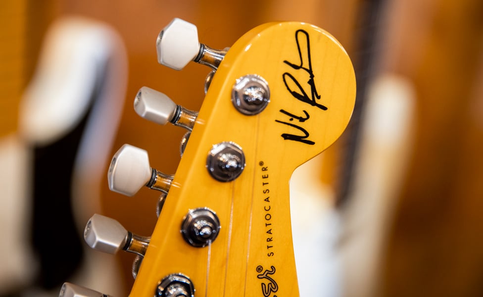 Nile Rodgers Signature Fender "Hitmaker" Stratocaster Headstock Signature