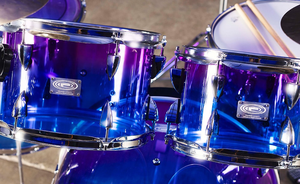 OCDP Rectangular Badges on 4-piece Acrylic Shell Pack in Blue/Purple Burst