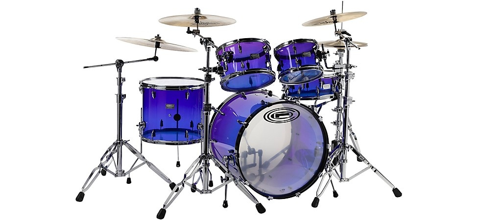 Orange County Drum & Percussion 4-Piece Acrylic Shell Pack in Blue/Purple Burst