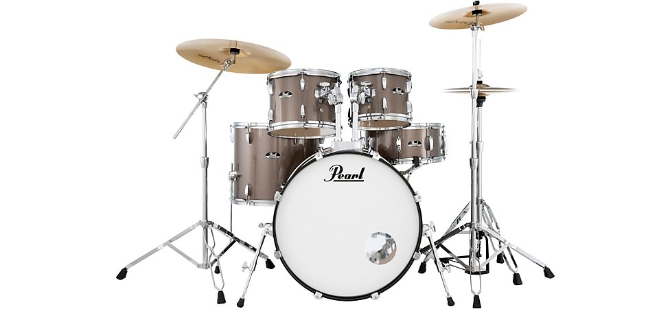 Pearl Roadshow 5-Piece Drum Set with Hardware and SABIAN PX Cymbals in Bronze Metallic