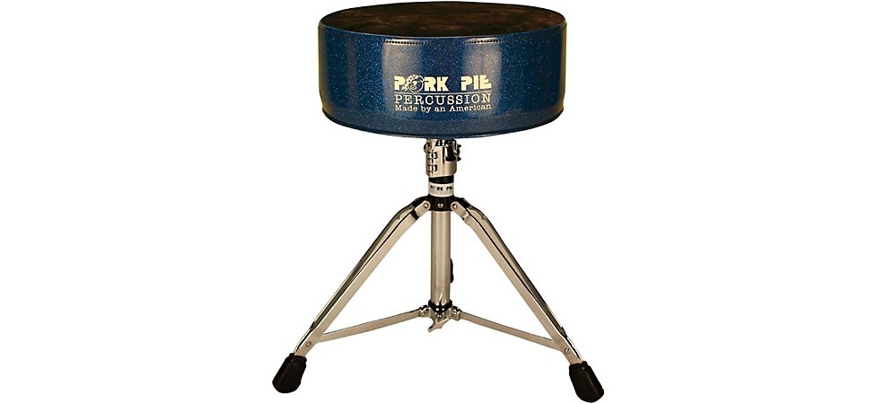 Pork Pie Round Throne With Black Crush Top Blue Sparkle