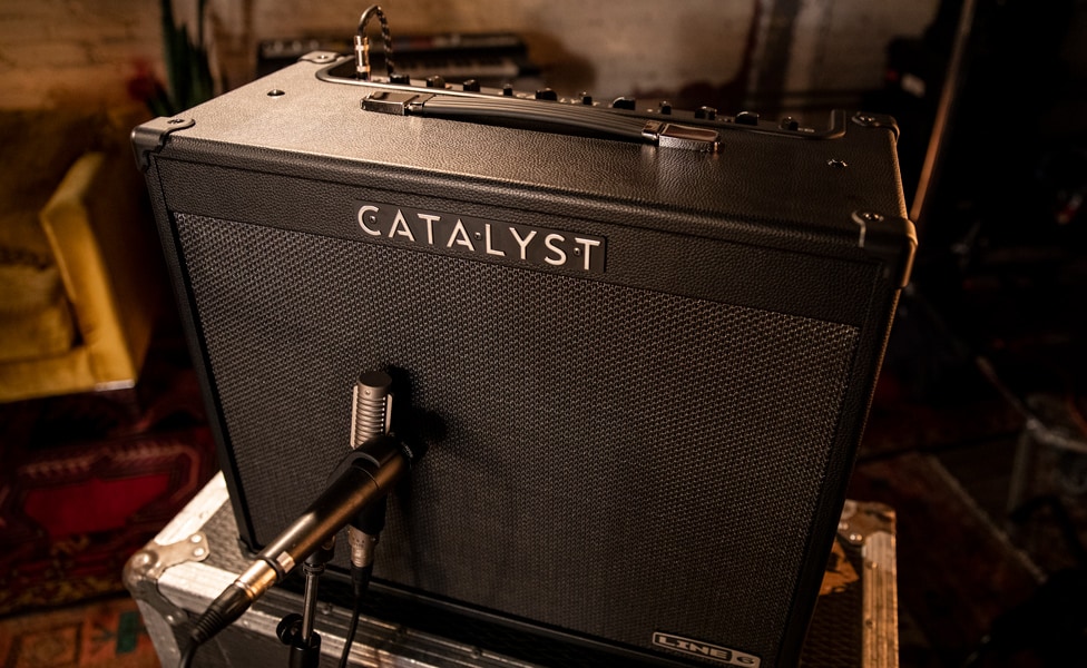 Line 6 Catalyst 100 Guitar Amp Being Recorded