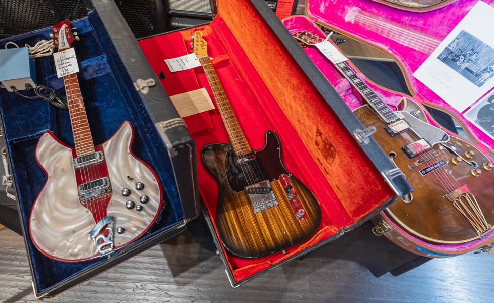 Rickenbacker 331 "Light Show", Fender Zebrawood Telecaster Prototype and Gibson Byrdland