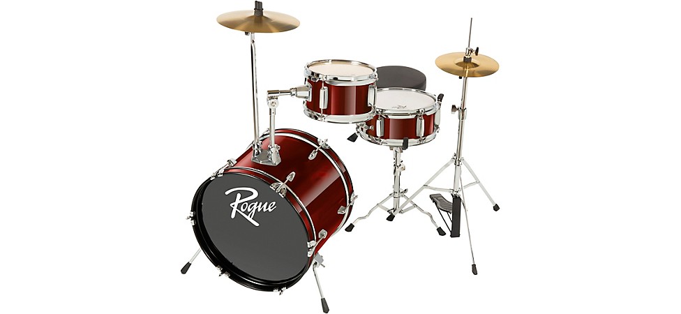 Rogue Lil' Kicker 3-Piece Junior Drum Set Dark Red