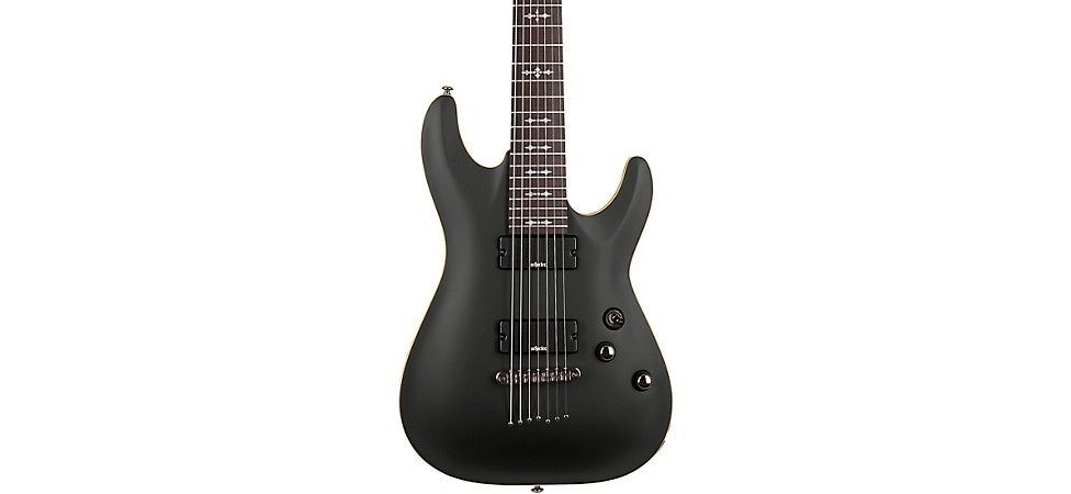 Schecter Guitar Research Demon-7 Electric Guitar in Satin Aged Black